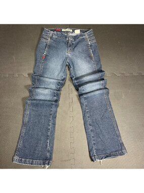Paris Blues Soulmate Womens Flared Stretch Denim Jeans Size 7 Made In Mexico